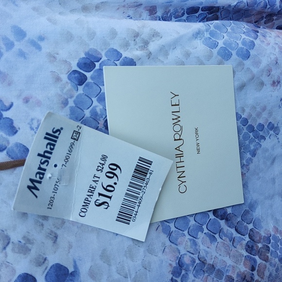 Cynthia Rowley blue white & Grey blouse size small - Picture 3 of 7